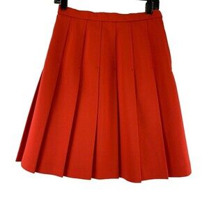 JC Penney Fashions Vintage Pleated Skirt Red With Liner Slip Skirt USA Womens 14
